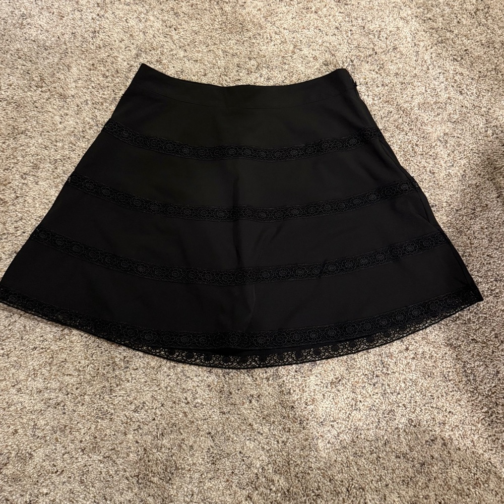 The Limited Black Mini Skirt with Lace Accents